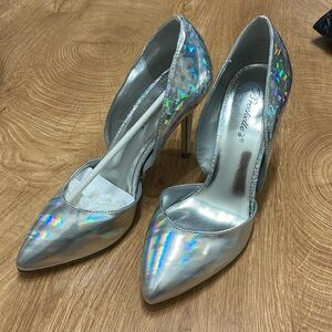 Silver Holographic High Heel